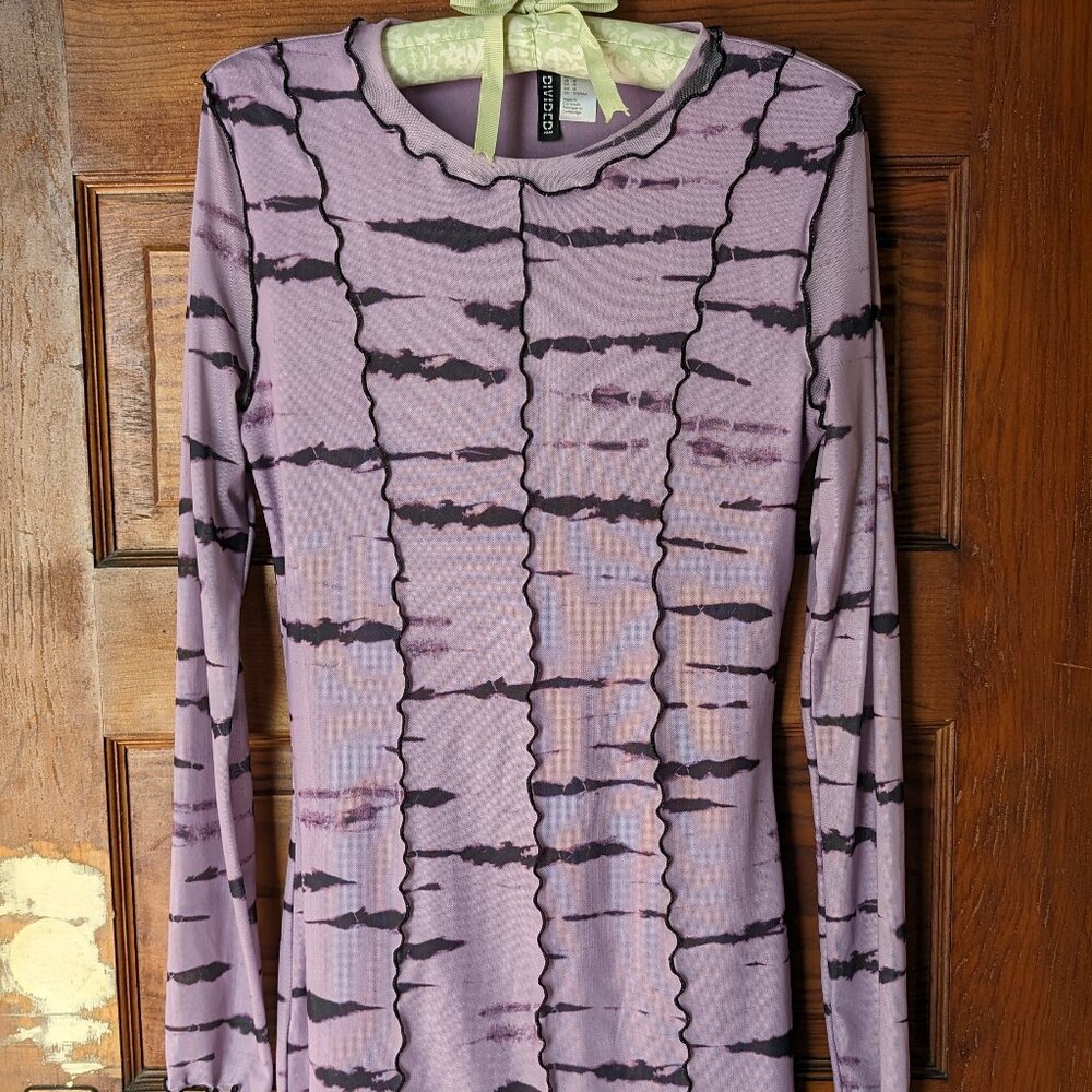 Divided - Purple Long sleeve Mesh Layer Dress - M
